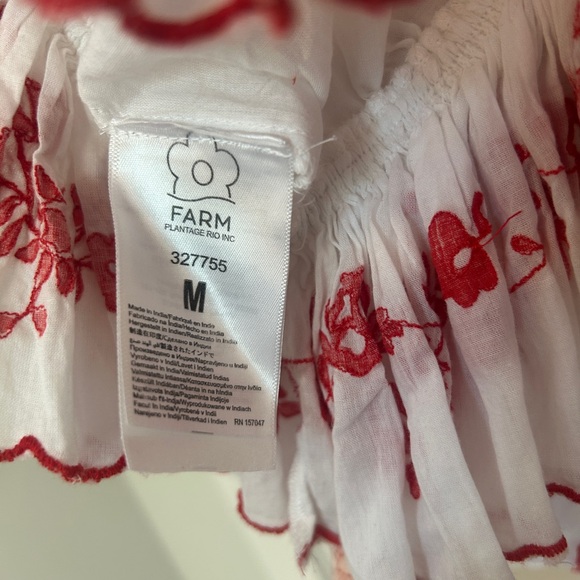 FARM Rio White Blouse with Red Floral Embroidery New With Tags Medium - Picture 10 of 10